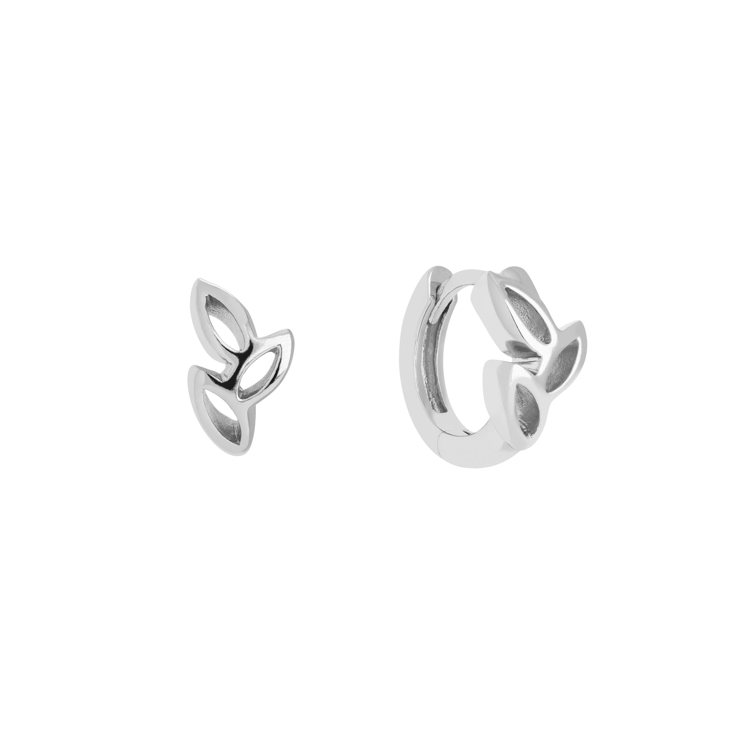 Cut-Out Leaf Hoop Earrings