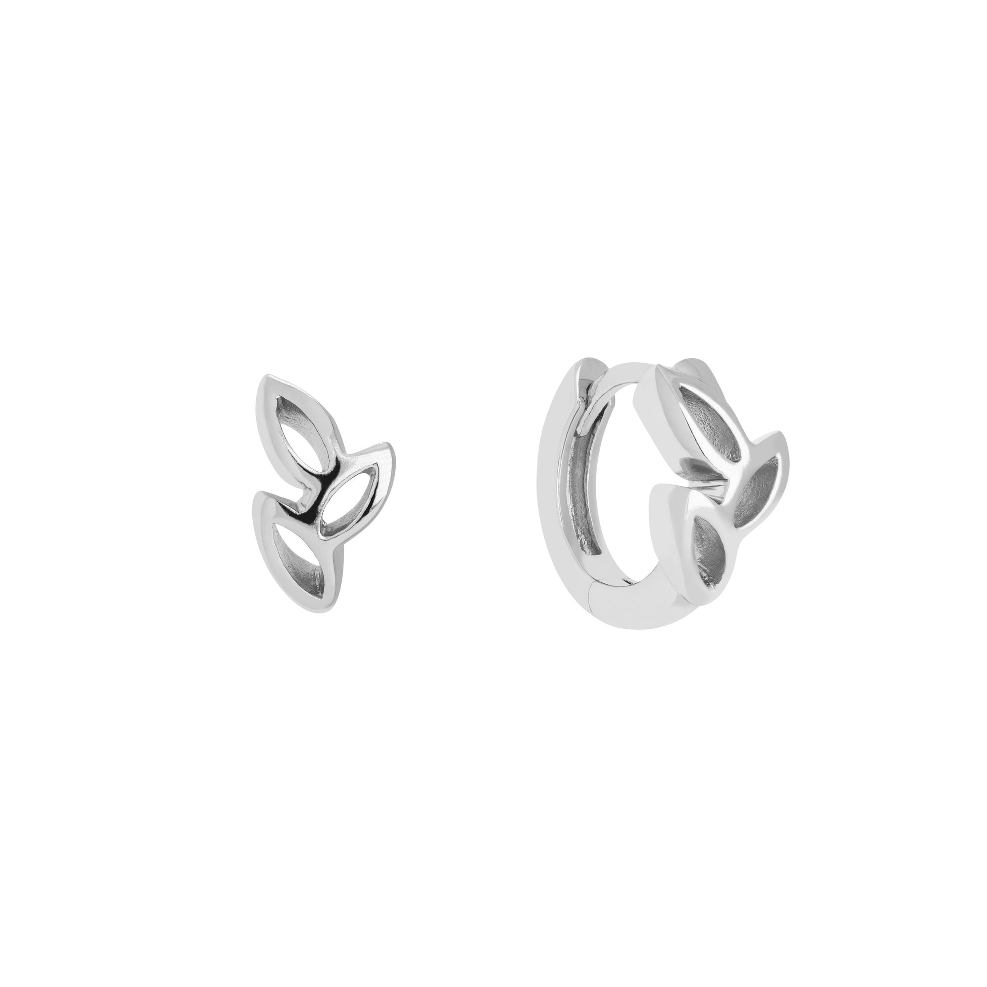 Cut-Out Leaf Hoop Earrings