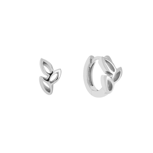 Cut-Out Leaf Hoop Earrings