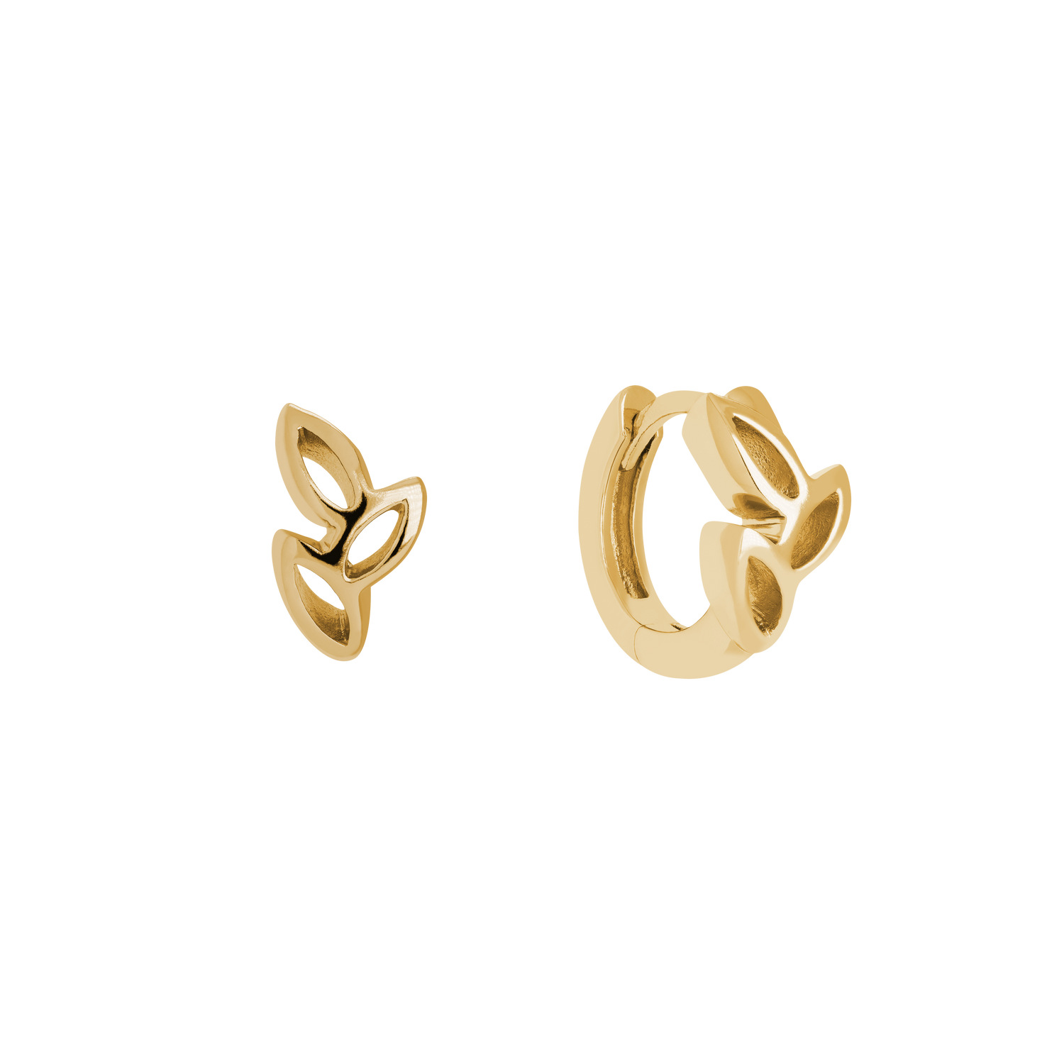 Cut-Out Leaf Hoop Earrings