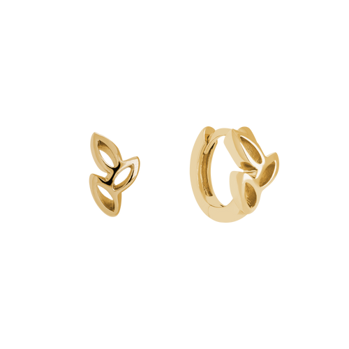 Cut-Out Leaf Hoop Earrings