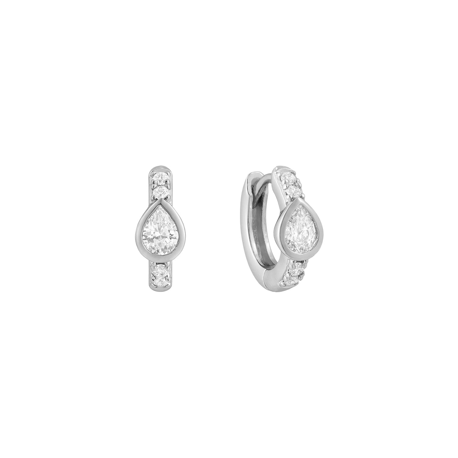 Teardrop Huggie Hoop Earrings J&CO Jewellery