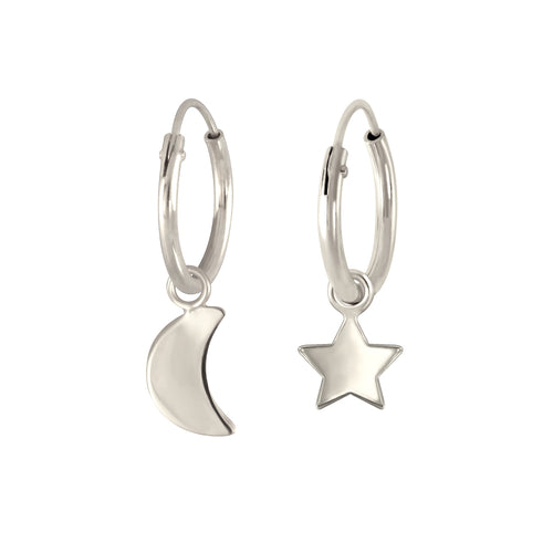 Star Moon Hoop Earrings – J&CO Jewellery