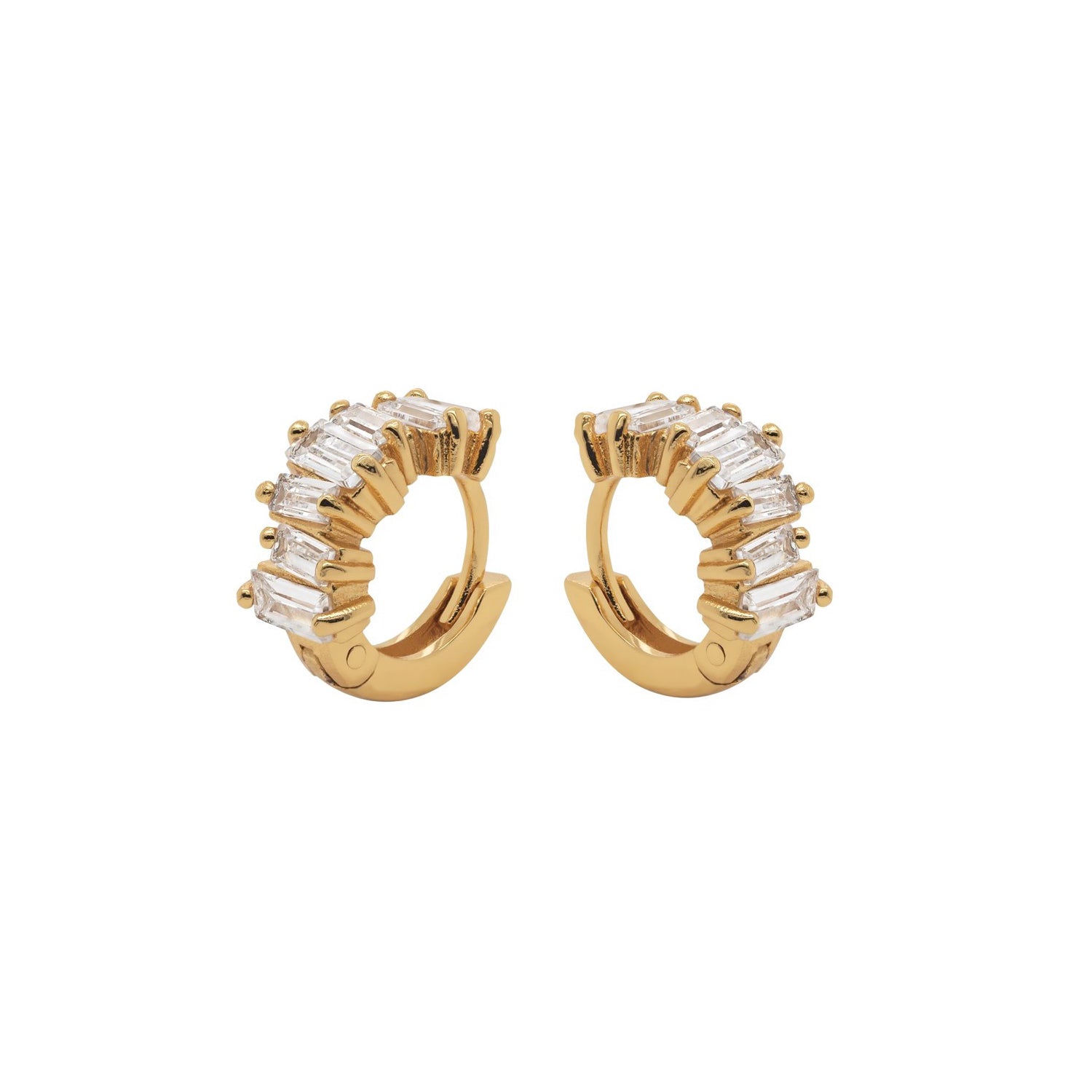 J&CO Jewellery Ruby Heart Hoop Earrings Gold