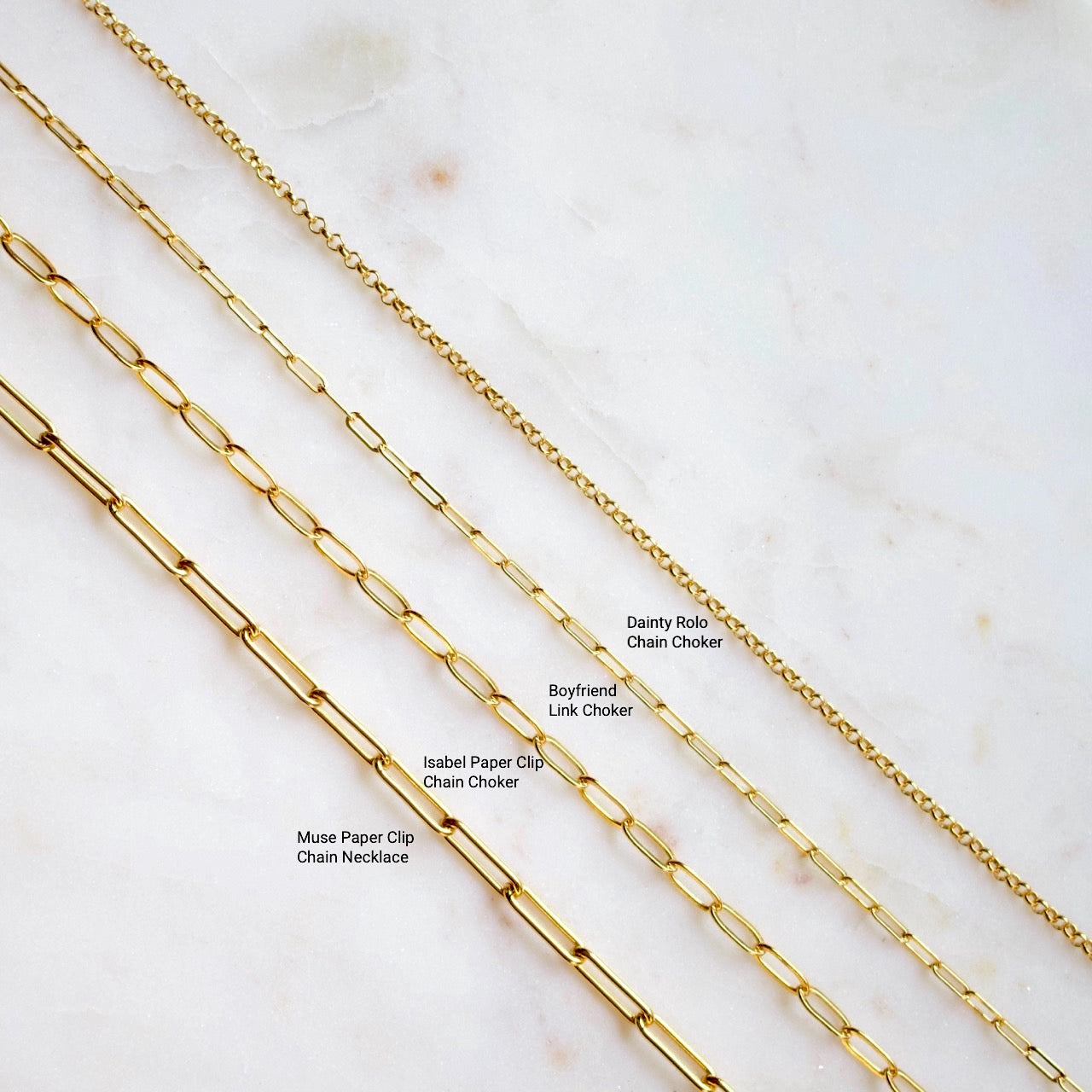【Shapes Studio】PAPER CLIP CHOKER チェーンネックレス-2size- Isabel Paper Clip Chain Choker – J&CO Jewellery