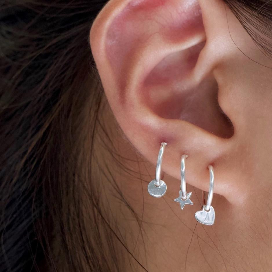 Tiny Heart Stud Earrings 14K
