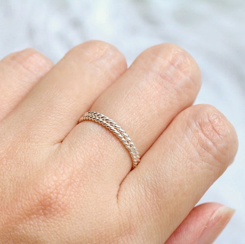 Dünner Twist Ring Silber