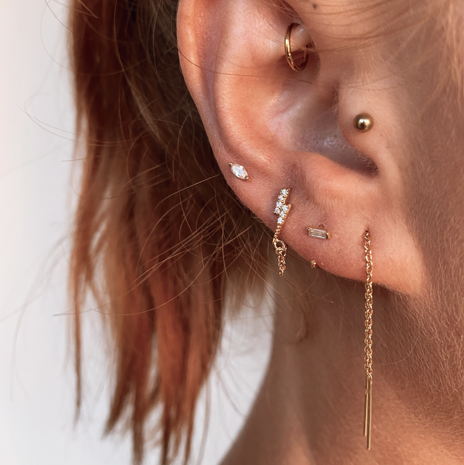 Minimalist online threader earrings