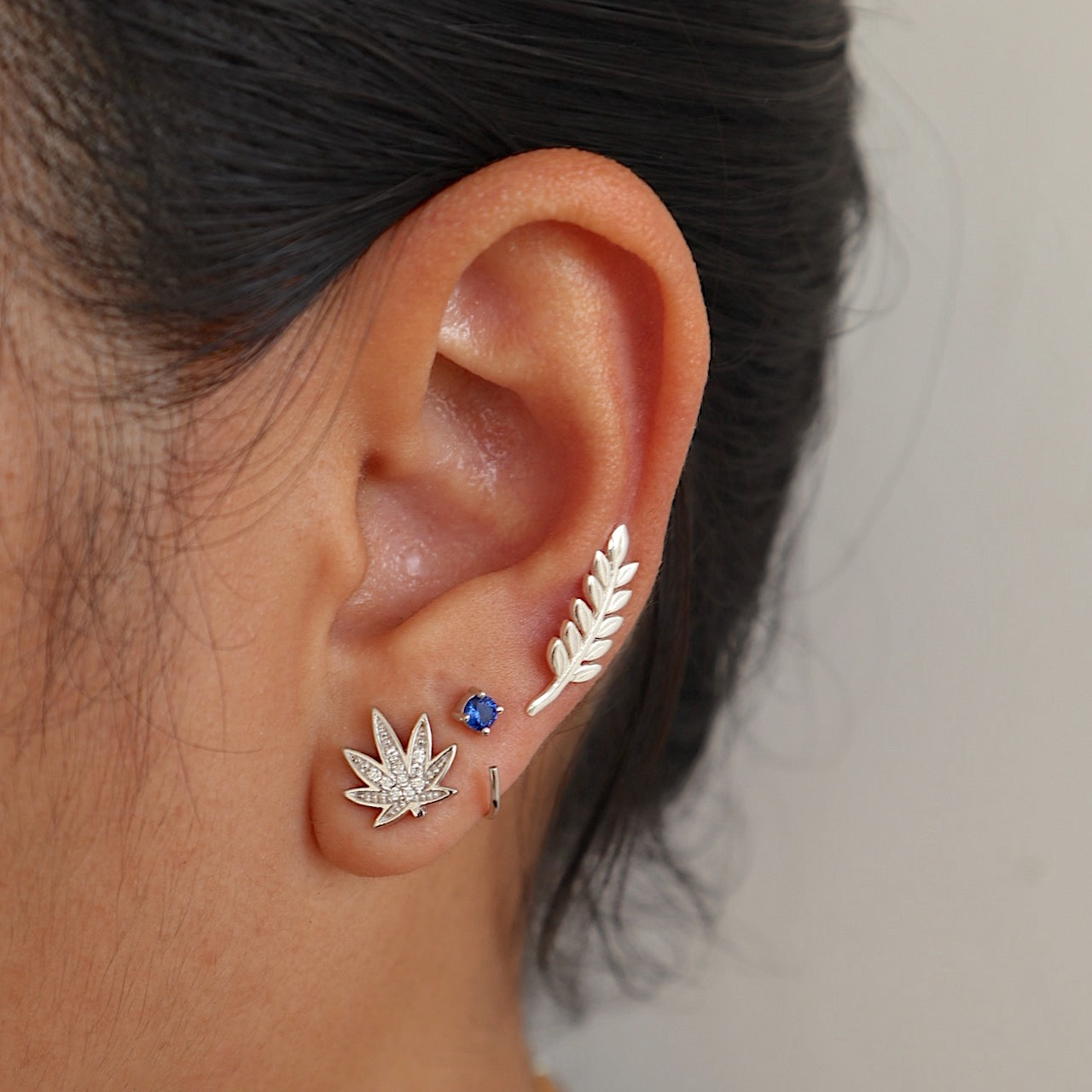 J&CO Jewellery Sparkly Trio Stud Earrings