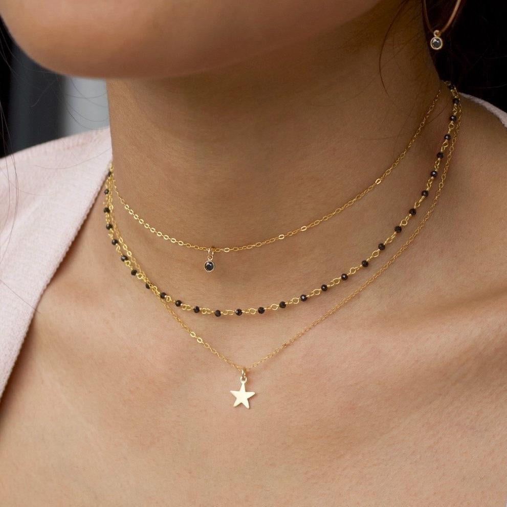 Kleine Zwarte Bezel Choker