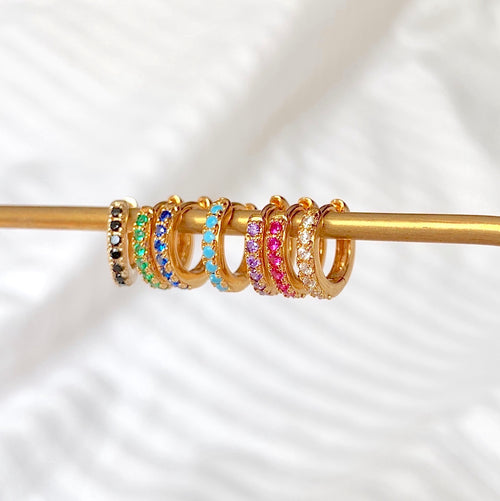 Turquoise Huggie Hoop Earrings