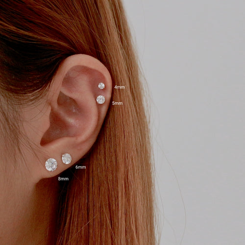 Princess Cubic Zirconia Stud Earrings