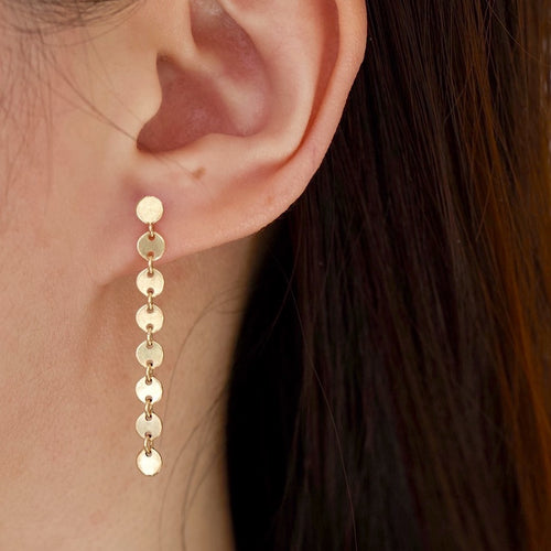 Pink Earrings for Girls with Geometric Design - Gold Plated Modern Earrings  - Gift for Girls - Pastel Pyramids Long Earrings by Blingvine