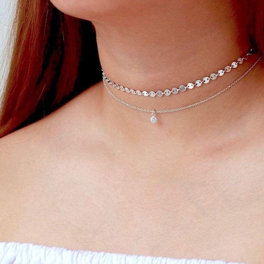 Disc on sale choker necklace