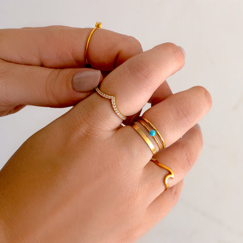 Mini Turquoise Ball Ring