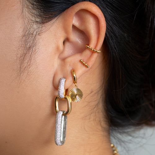 Sunbeam Disc Hoop Earrings