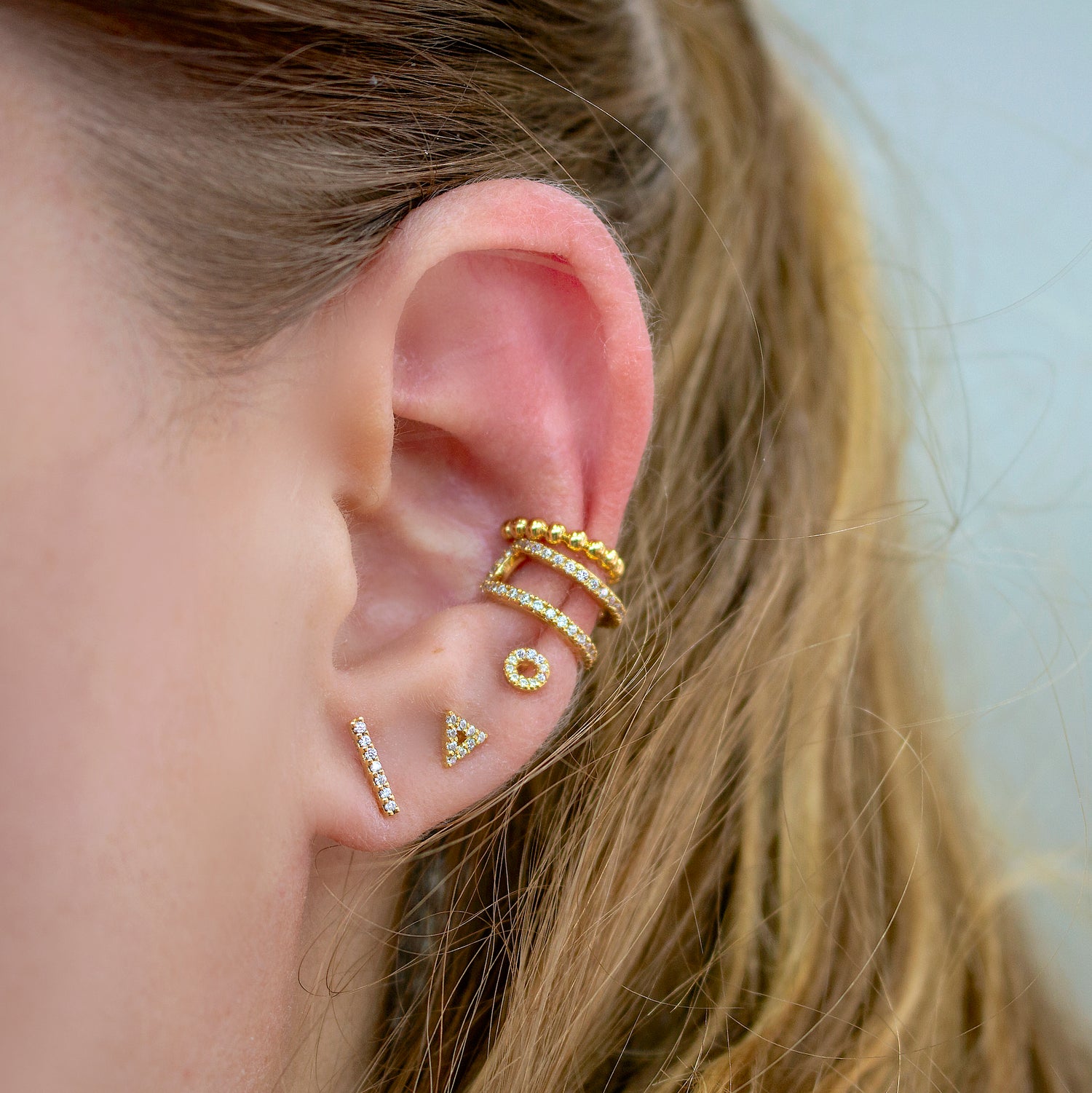 J&CO Jewellery Sparkly Petit Stud Earrings 3mm Gold