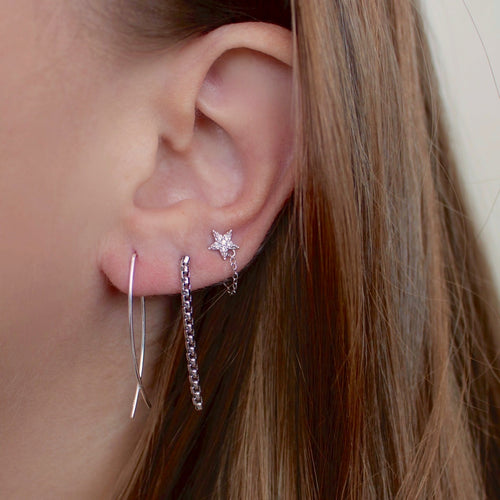 Pendientes de pernos de gota de cadena de enlaces
