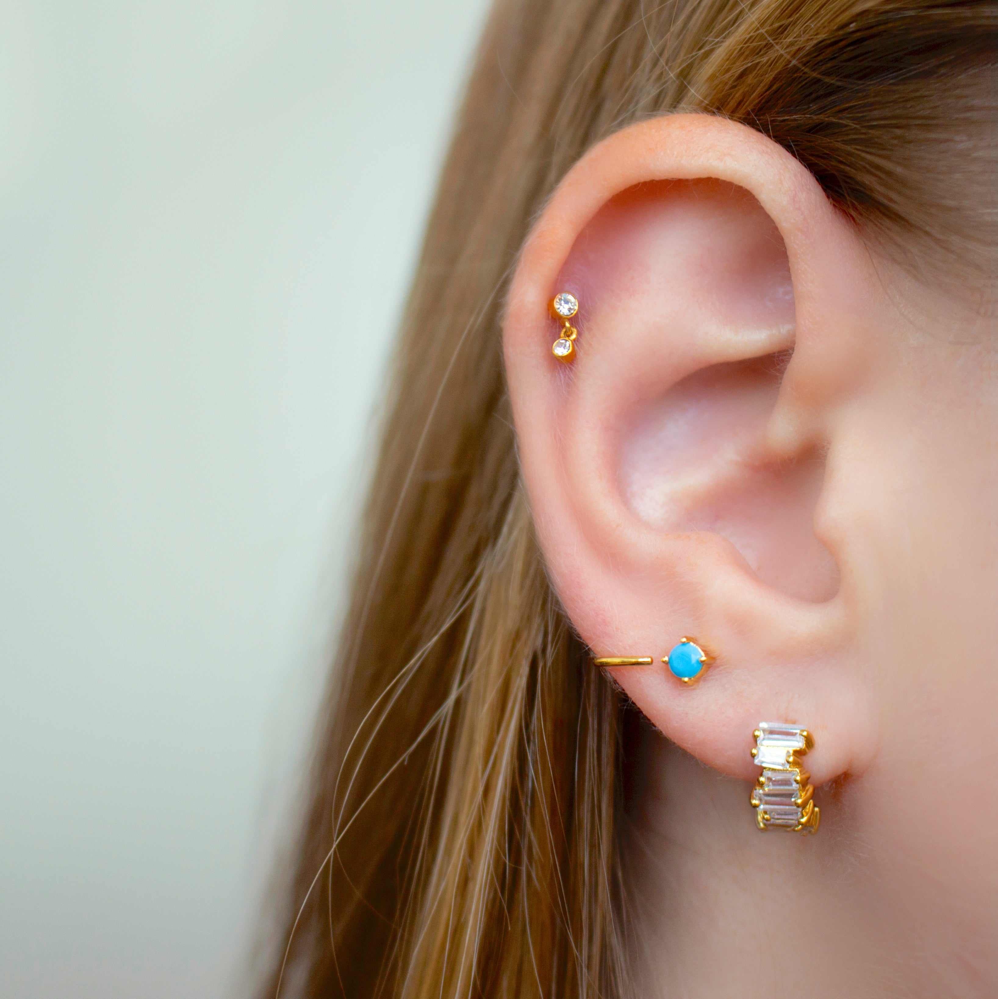 Bezel Drop Micro Barbell J CO Jewellery