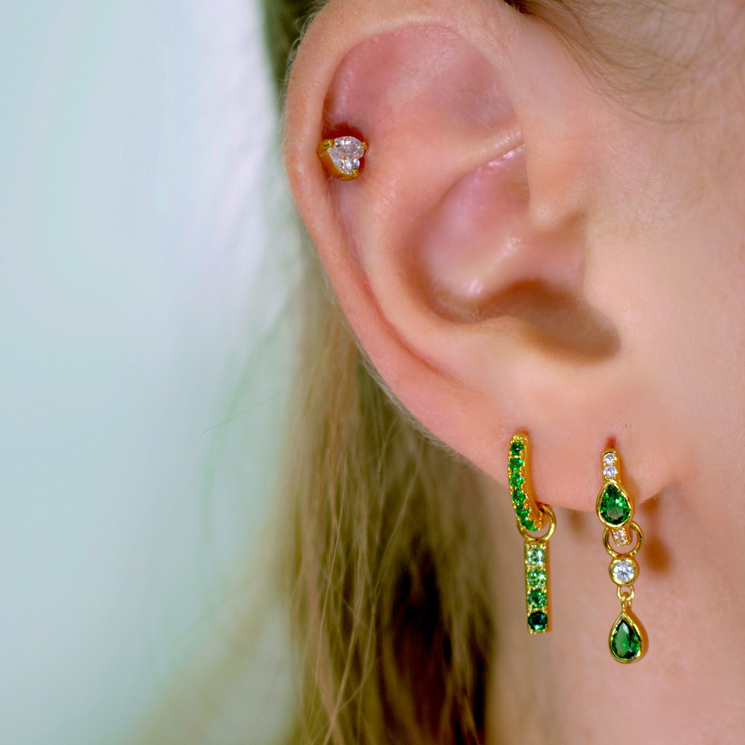 Smaragd Droppformad Berlock