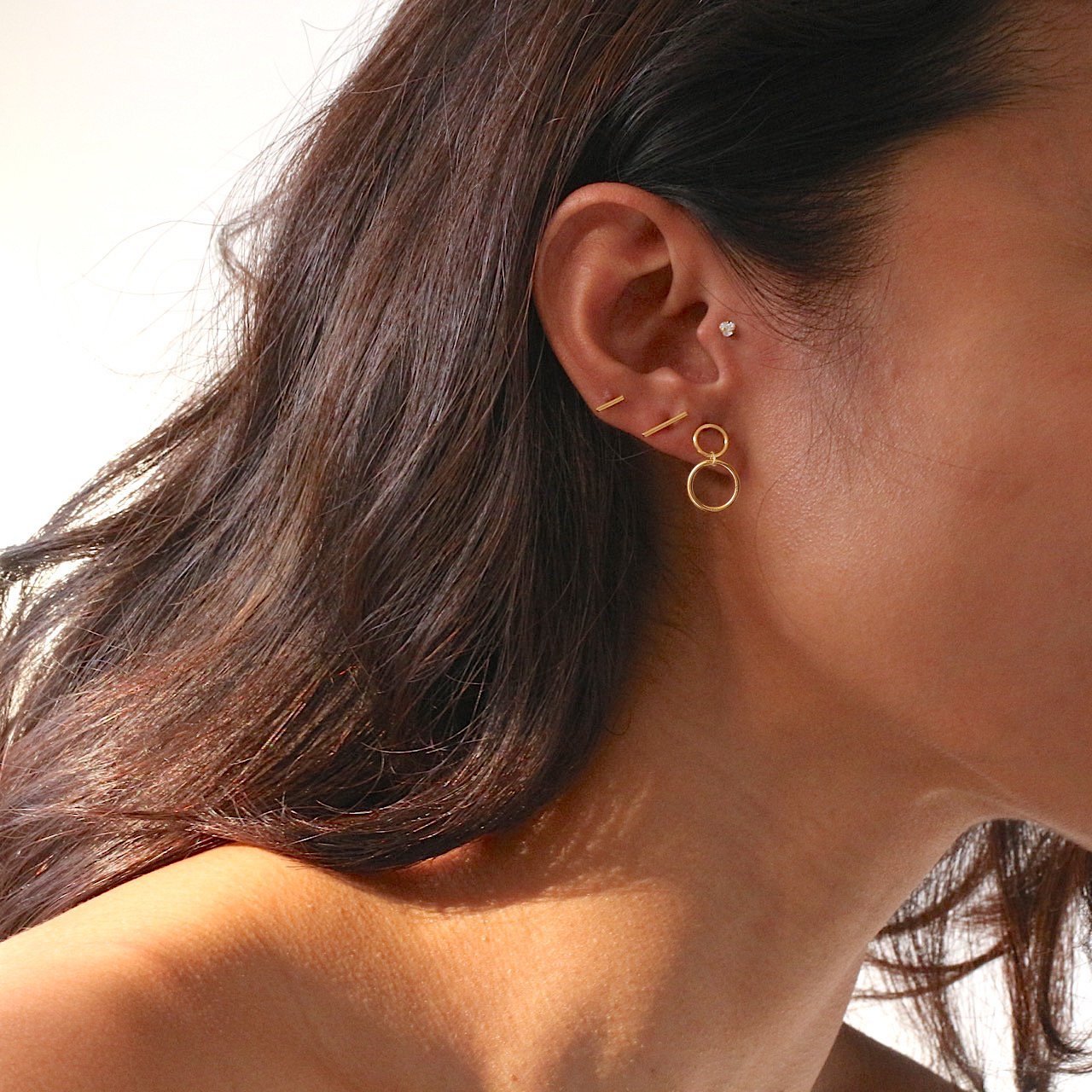 Two circle earrings new arrivals