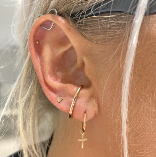 Faith Cross Hoop Earrings