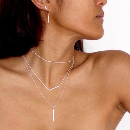 Sleek Vertical Bar Necklace