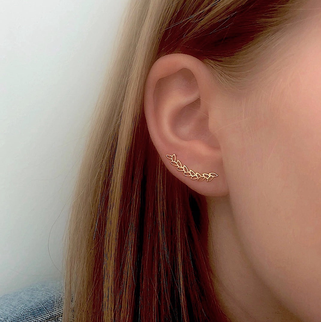 Leaf discount crawler earrings