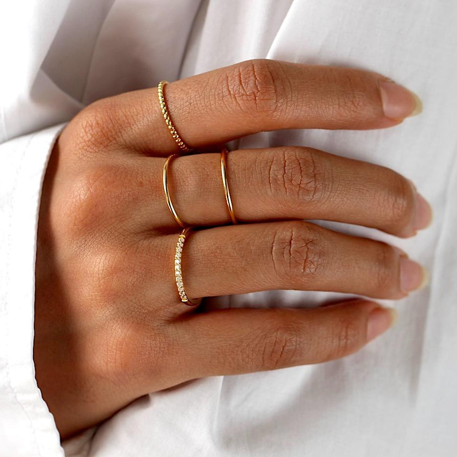 Thin stacking online rings gold