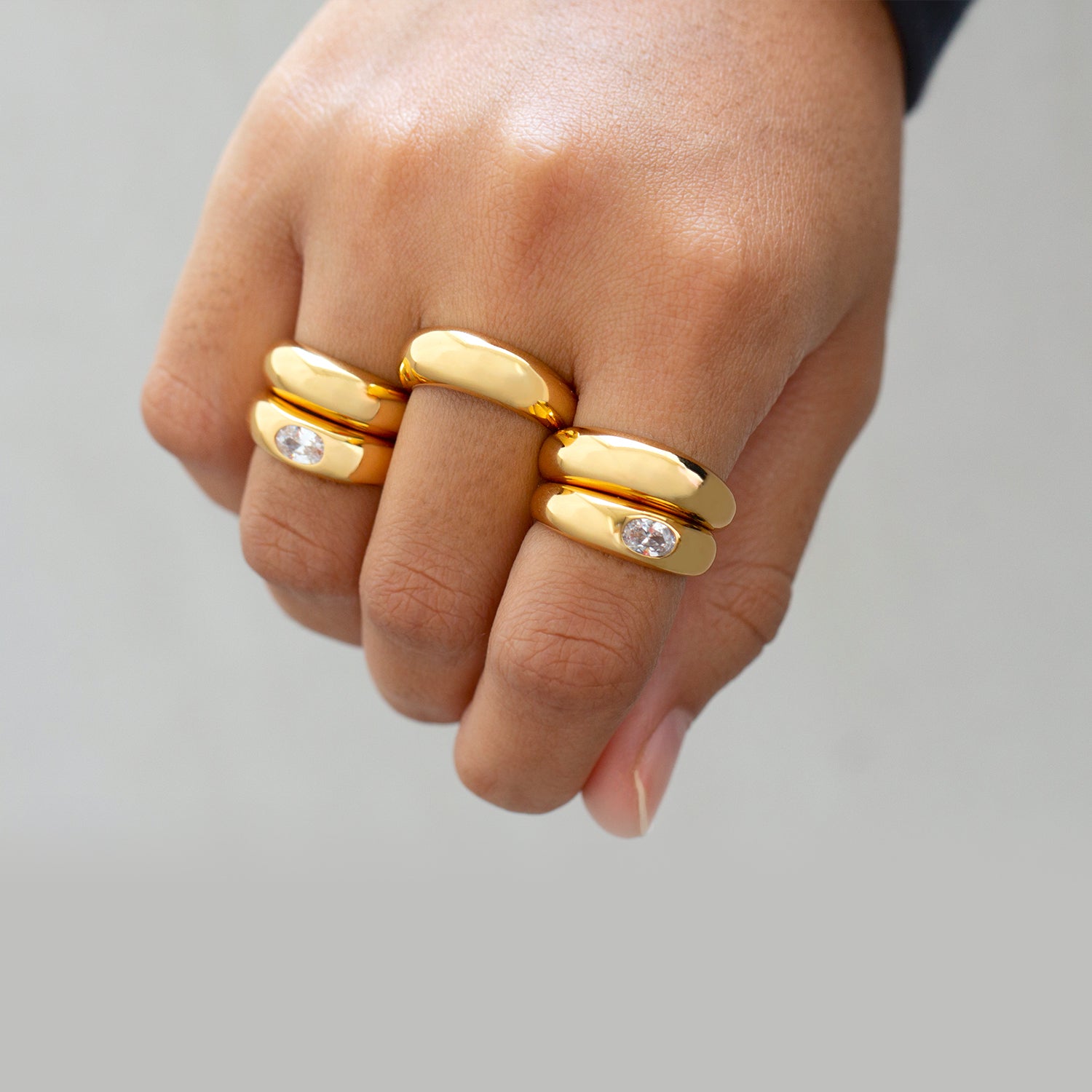 J CO Jewellery Dome Ring Gold US 8 US 8