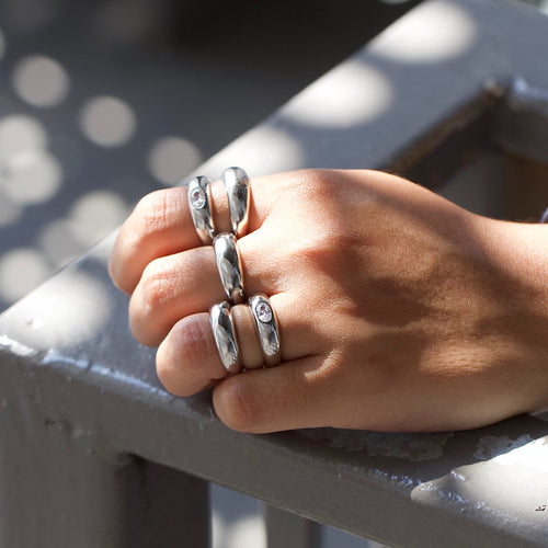 Kuppel Ring Silber