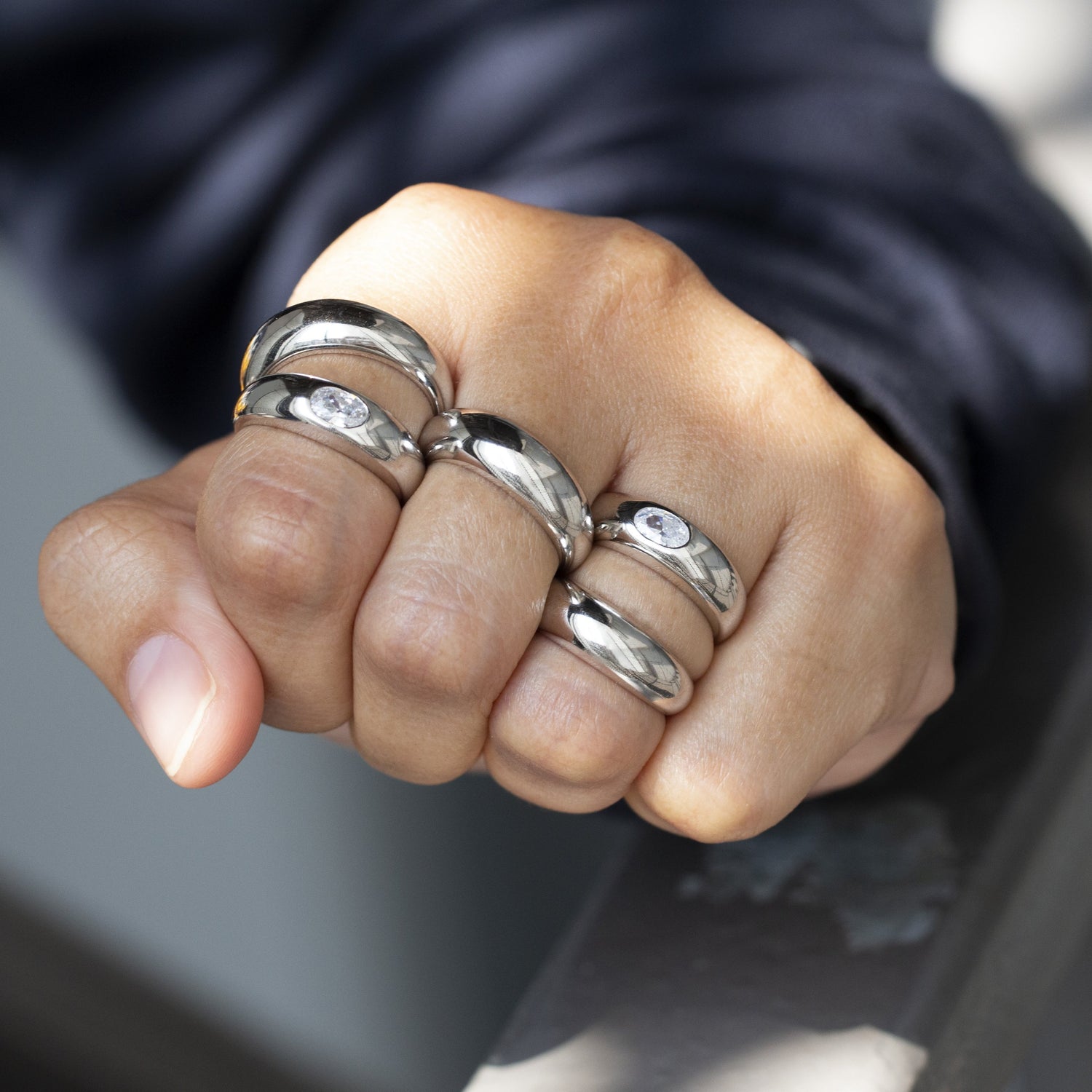 Pierścień Kopułowy Srebrny