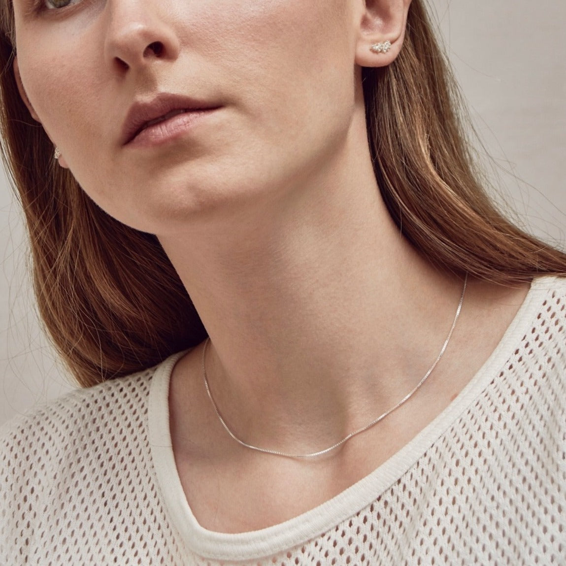 Dainty box cheap chain necklace