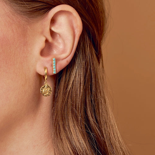 Turquoise Bar Stud Earrings