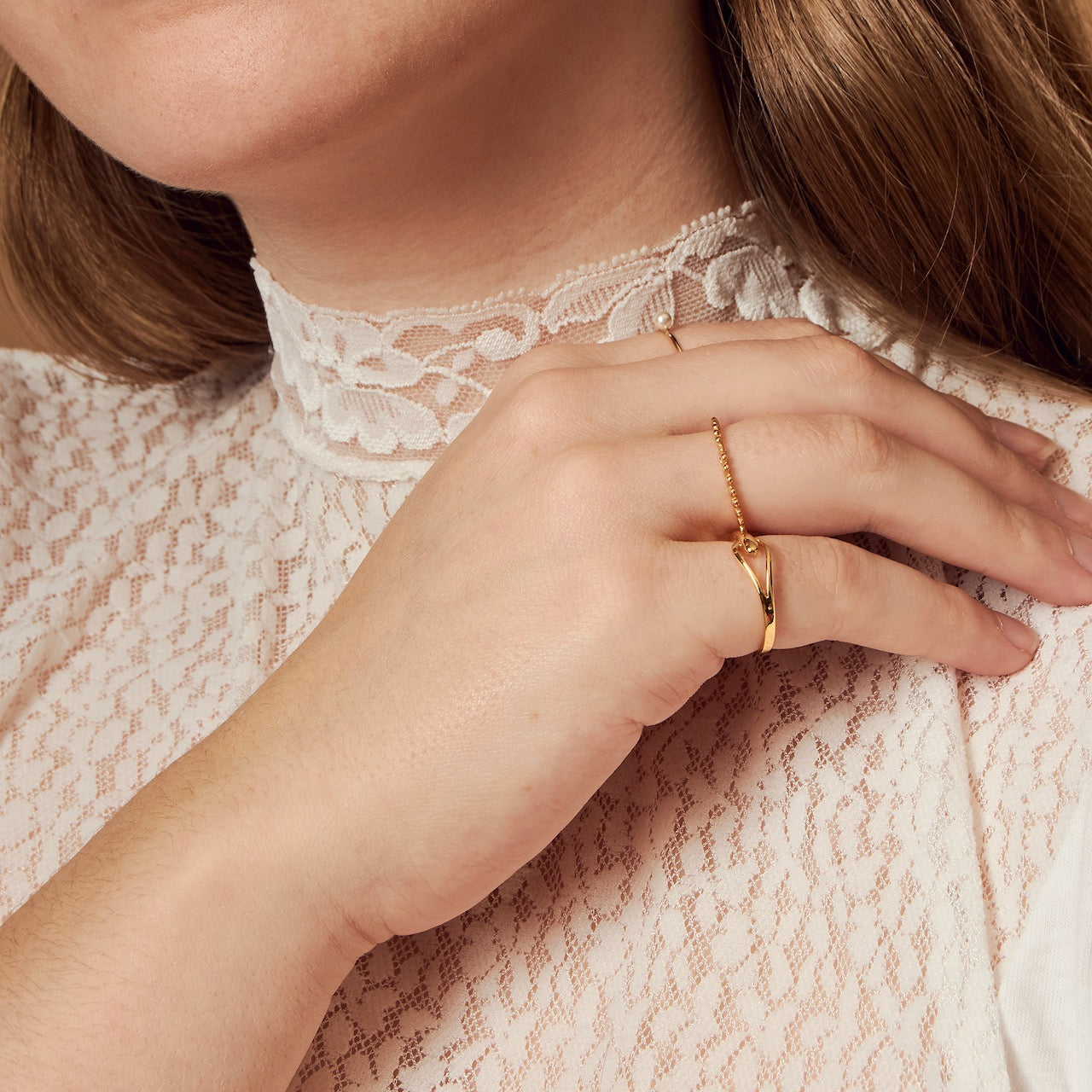 Bubble Chevron Ball Ring Silver