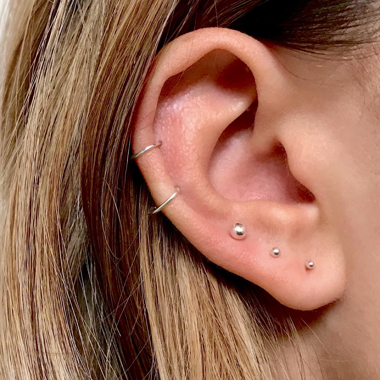 Gold small ball shop earrings