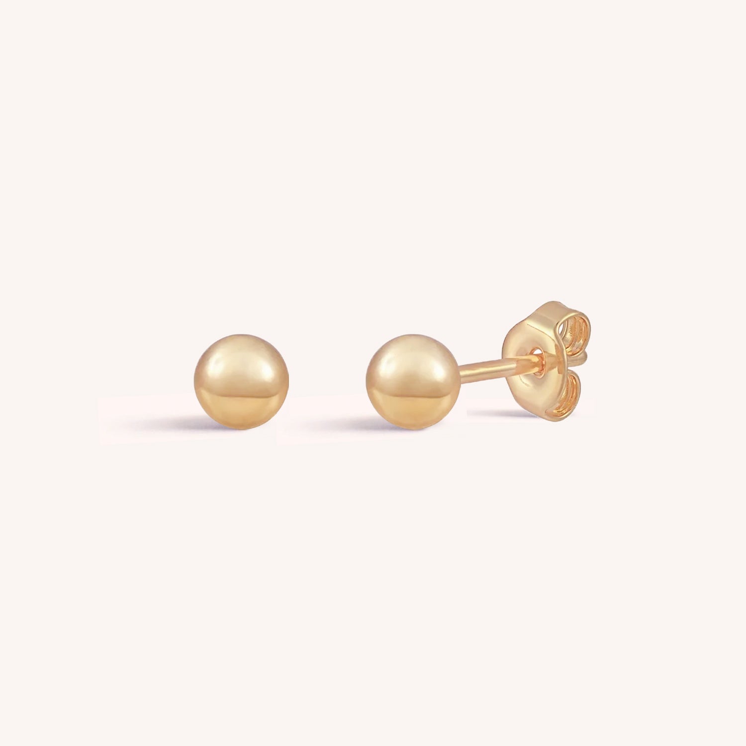 Recycled 14k Gold 4mm Ball Stud Earrings – Gem Set Love