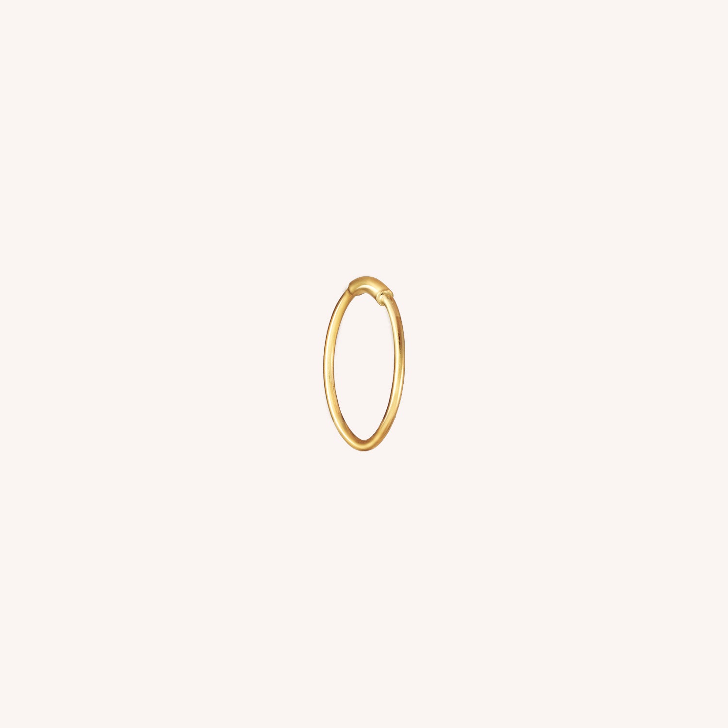 14K Solid Gold Mini Sleeper Hoop 8mm