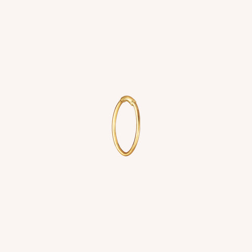 14K Solid Gold Mini Sleeper Hoop 8mm