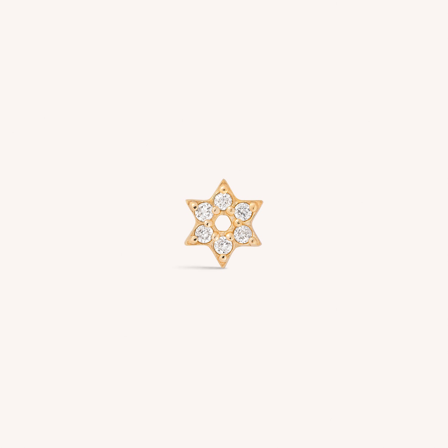 14K Solid Gold Star of David Labret Earring – J&CO Jewellery