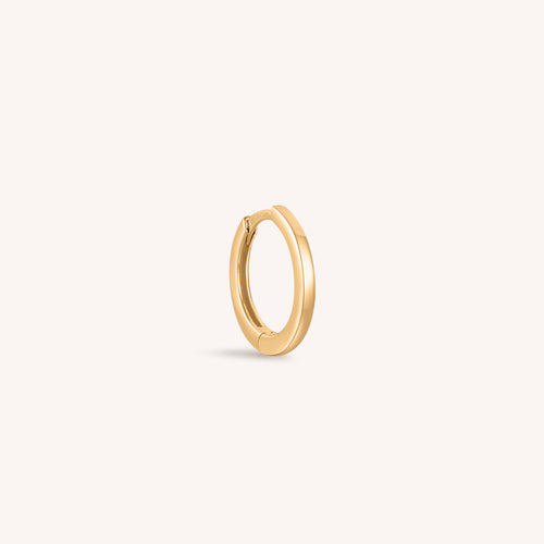 14K Solid Gold Flat Tiny Hoop Earring 8mm J&CO Jewellery