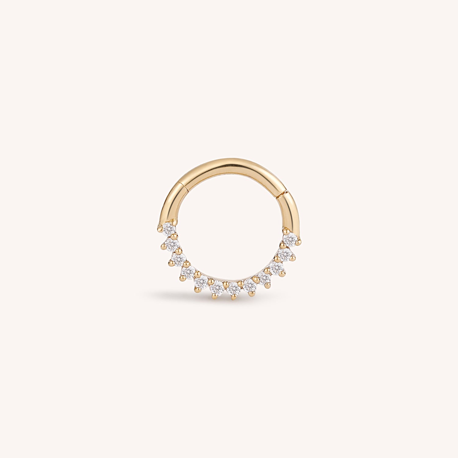 14K Solid Gold Diamond Eternity Hoop Clicker