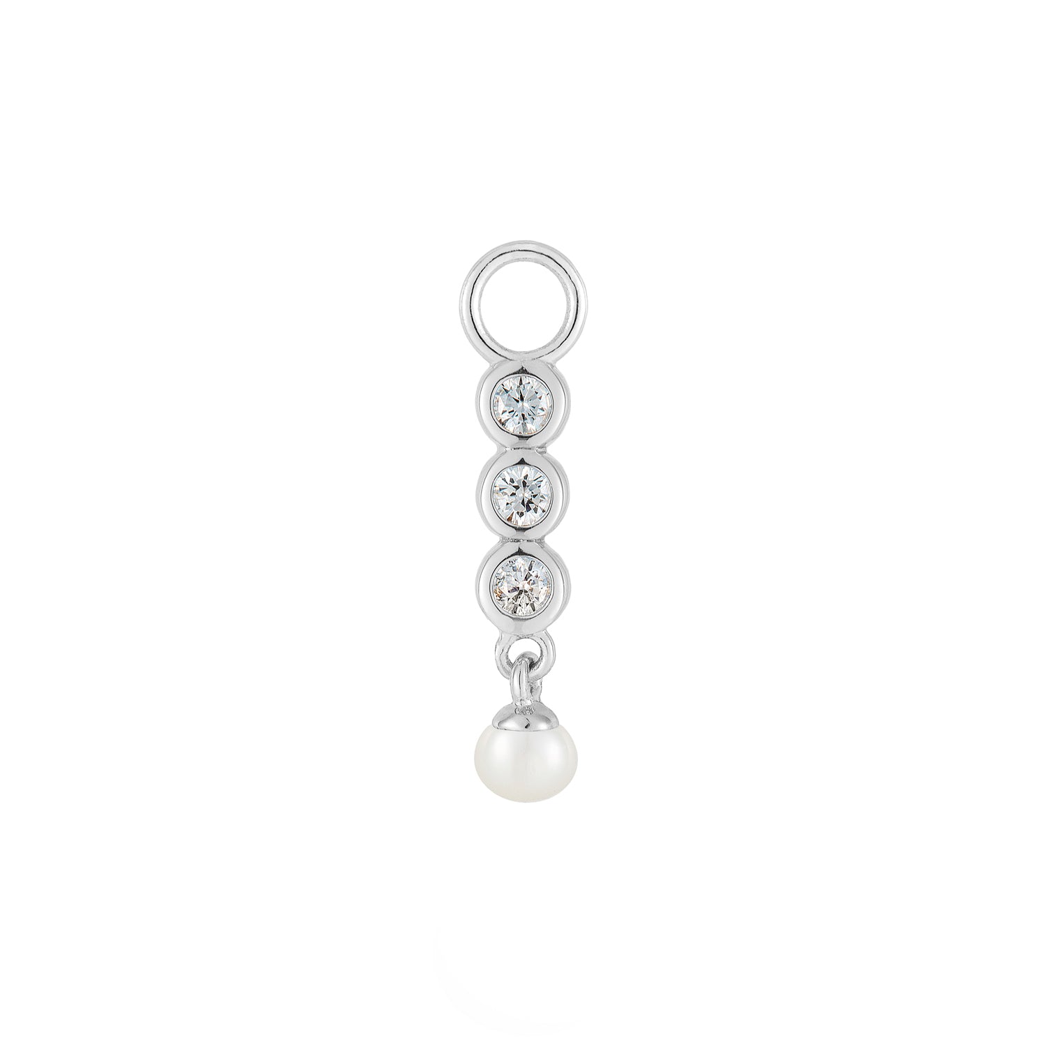 Trio CZ Pearl Charm