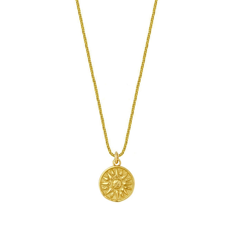 Layers Of The Sun 24 Kt Gold Plated Necklace With Pearl in Yellow