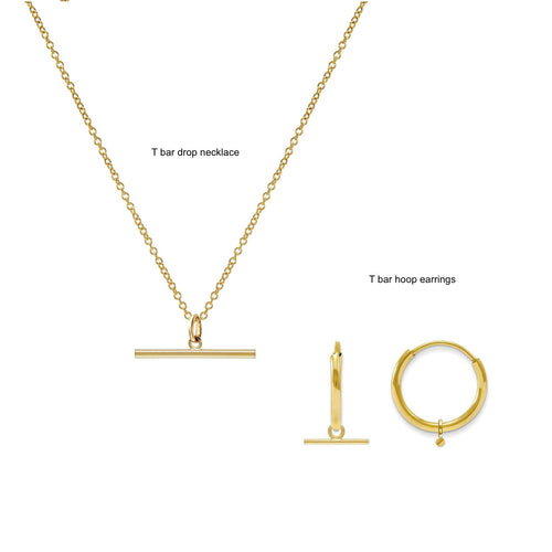 T Bar Hoop Earrings