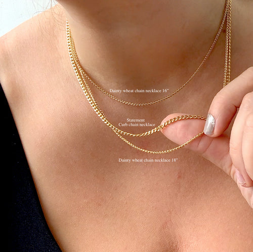 Dainty Wheat Chain Necklace J CO Jewellery