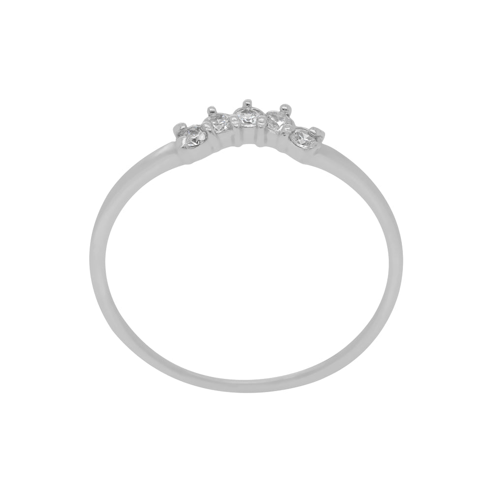 Minimalistyczny pierścionek z wzorem jodełki, srebrny