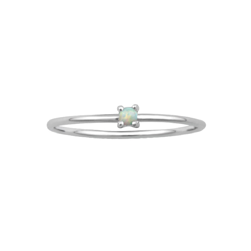 Minimal Opal Ring Sølv