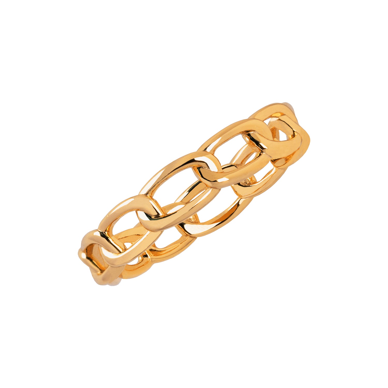 J&CO Jewellery Statement Chain Ring Gold US 8 US 8