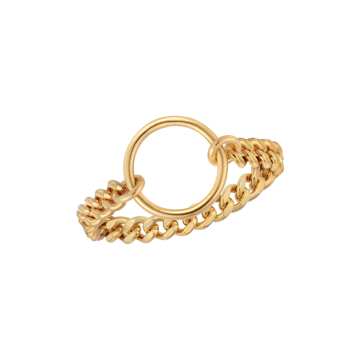 Open Circle Chain Gold Ring J&CO Jewellery